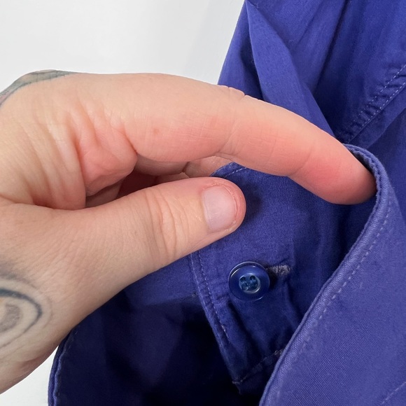 Kenzo Homme Vintage Y2K Purple Cotton Embroidered Logo Classic Shirt UK L - Picture 14 of 14